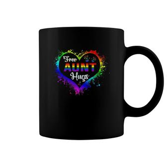 Free Aunt Hugs Lbgt Heart Rainbow Gay Pride Month Gift Coffee Mug | Mazezy
