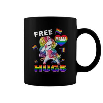 Free Mama Hugs Funny Unicorn Gay Lgbt Pride Month Coffee Mug | Mazezy