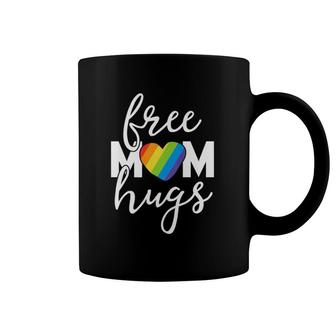 Free Mom Hugs Rainbow Pride March Heart Family Mother Coffee Mug | Mazezy