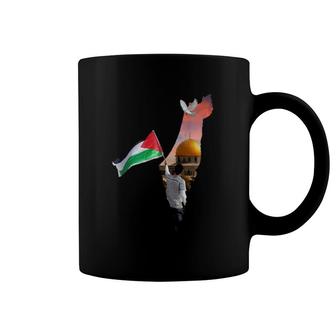 Free Palestine Flag Save Gaza Al Aqsa Mosque Jerusalem City Coffee Mug | Mazezy