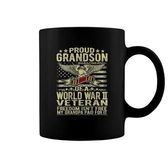 Freedom Isnt Free Proud Grandson Of A Ww2 Veteran Coffee Mug - Thegiftio UK