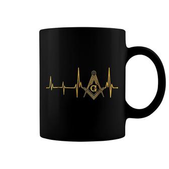 Freemason Heartbeat Masonic Coffee Mug | Mazezy