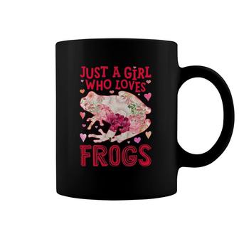 Frog Just A Girl Who Loves Frogs Amphibians Flower Floral Coffee Mug | Mazezy