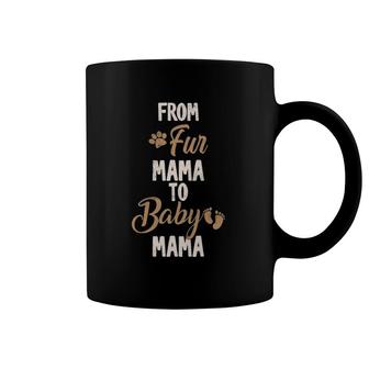 From Fur Mama To Baby Mama Retro Pregnancy Announcement Cat Coffee Mug | Mazezy