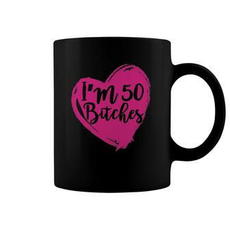 Funny 50Th Birthday I'm 50 Pink Heart Coffee Mug | Mazezy
