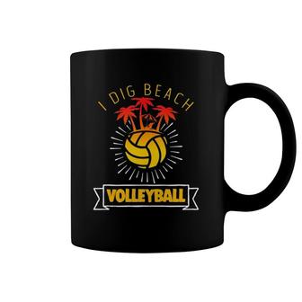 Funny Beach Volleyball Palm Trees Tank Top Coffee Mug | Mazezy