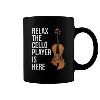 Funny Cello Gift Relax The Cello Player Is Here Cello Coffee Mug | Mazezy