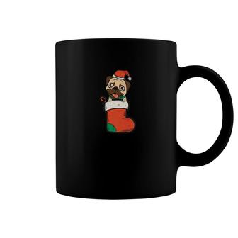 Funny Christmas Pug Puppy Santa Stocking Dog Tee Coffee Mug - Thegiftio UK