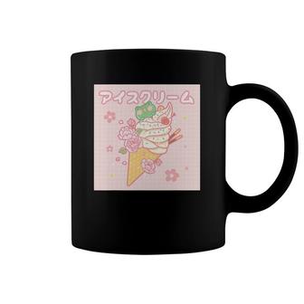 Funny Cottagecore Frog Ice Cream Kawaii Aesthetic Coffee Mug | Mazezy
