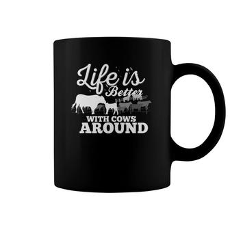 Funny Cow Farm Life Is Better With Cows Around Love Cows Coffee Mug | Mazezy