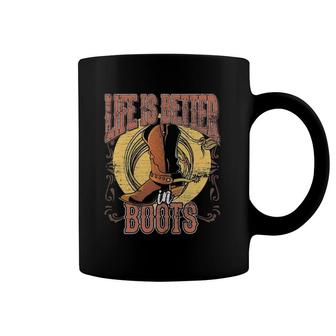 Funny Cowboy Boots Bull Riding Line Dance Rodeo Cowboy Coffee Mug | Mazezy