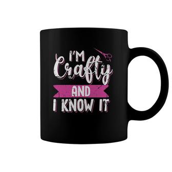 Funny Crafters Quote I'm Crafty And I Know It Crafting Gift Coffee Mug | Mazezy