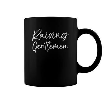 Funny Cute Mother's Day Gift For Boy Moms Raising Gentlemen Coffee Mug | Mazezy