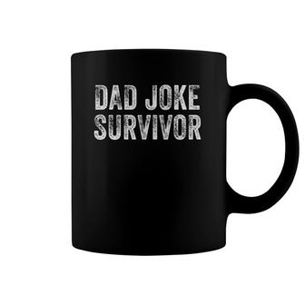 Funny Dad Joke Survivor Sarcastic Vintage Distressed Coffee Mug | Mazezy