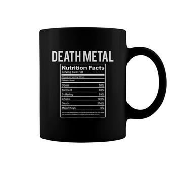 Funny Death Metal Nutrition Facts Coffee Mug | Mazezy