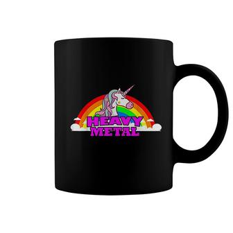 Funny Death Metal Unicorn Rainbow Gift Fantasy Coffee Mug - Seseable