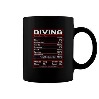 Funny Diving Nutrition Facts Coffee Mug | Mazezy