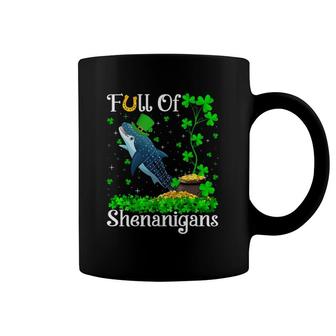 Funny Full Of Shenanigans Whale Shark Fish St Patrick's Day Coffee Mug | Mazezy
