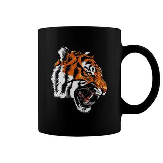 Funny Growling Mouth Open Bengal Tiger Coffee Mug | Mazezy