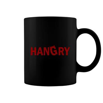 Funny Hangry Hungry And Angry With Little Devil Horns Design Coffee Mug | Mazezy