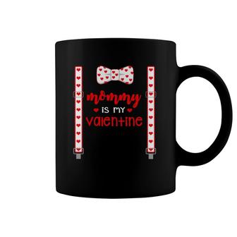 Funny Hearts Bow Tie Costume Mommy Is My Valentine's Day Coffee Mug | Mazezy