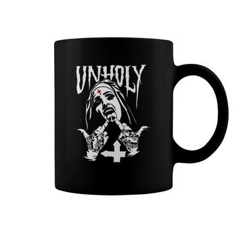 Funny Horror Unholy Nun Coffee Mug | Mazezy