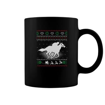 Funny Horse Racing Ugly Christmas Xmas Horse Riding Coffee Mug - Thegiftio