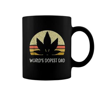 Funny Marijuana Leaf Cannabis Weed Worlds Dopest Dad Cute Coffee Mug - Seseable