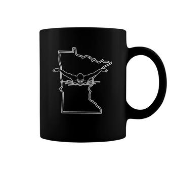 Funny Minnesota State Pride Tee Swim Swimming Coffee Mug | Mazezy