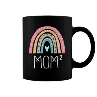 Funny Mom2 Rainbow Twin Mom Mama Of Two Coffee Mug | Mazezy