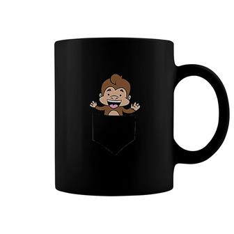Funny Monkey In The Pocket Cute Monkey Coffee Mug | Mazezy