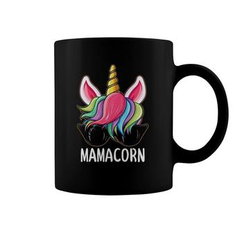 Funny Mother Unicorn Face With Sunglasses Mom Gift Mamacorn Coffee Mug | Mazezy