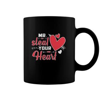 Funny Mr Steal Your Heart Gift Baby Toddler Boys Valentine's Day Coffee Mug | Mazezy CA