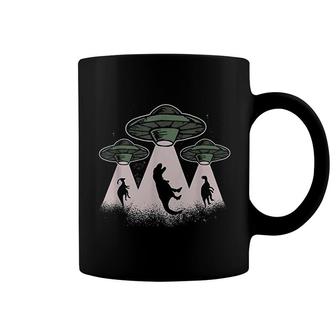 Funny Nerd Abducting Dinosaurs Coffee Mug | Mazezy