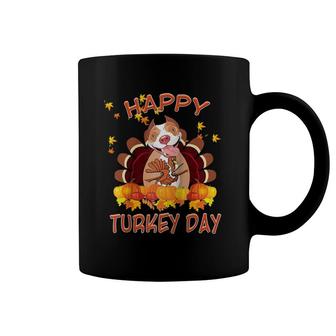 Funny Pitbull Happy Turkey Day Tee Thanksgiving Costume Gift Coffee Mug | Mazezy