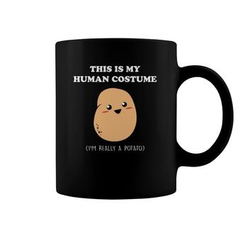 Funny Potato Halloween Gift This Is My Human Costume Potato Coffee Mug | Mazezy AU