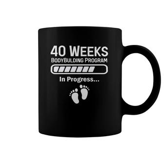 Funny Pregnancy Mommy 40 Weeks Bodybuilding Pregnant Mom Coffee Mug | Mazezy