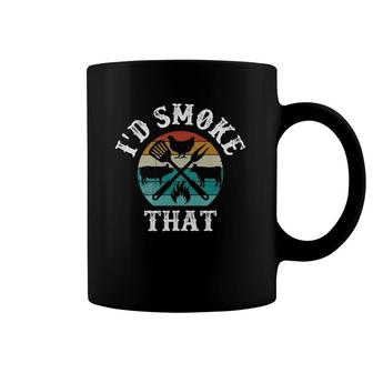 Funny Retro Grilling Bbq Smoker Chef Dad Gift-I'd Smoke That Coffee Mug | Mazezy
