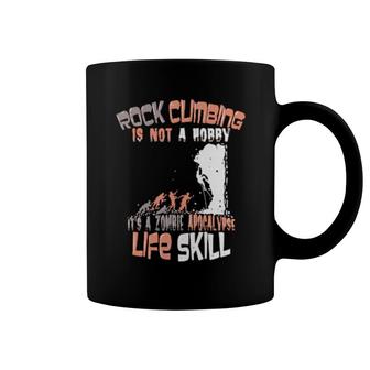 Funny Rock Climbing Hobby Mountain I Zombie Surviving Skill Coffee Mug | Mazezy