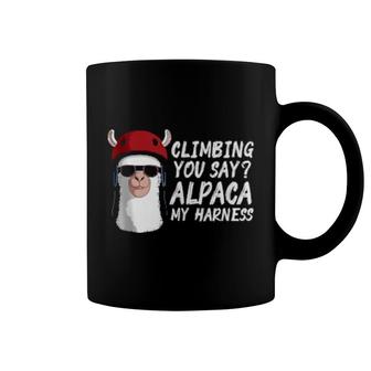 Funny Rock Climbing Llama Cute Harness Climber Boy Girl Coffee Mug | Mazezy