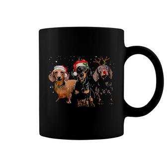 Funny Santa Dachshund Reindeer Santa Hat Christmas Xmas Coffee Mug | Mazezy