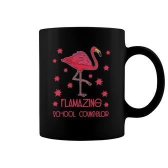 Funny School Counselor Appreciation Gif Pink Flamingo Coffee Mug | Mazezy