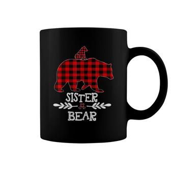 Funny Sister Bear Matching Family Christmas Bear Red Plaid Coffee Mug | Mazezy