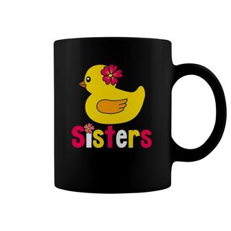 Funny Sisters Duck Rubber, Duck Sisters Gifts Mom Dad Kids Coffee Mug | Mazezy