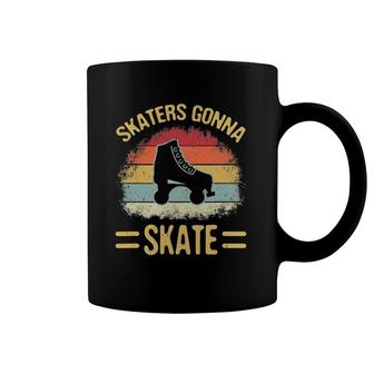 Funny Skaters Gonna Skate Vintage Retro Roller Skating Coffee Mug | Mazezy