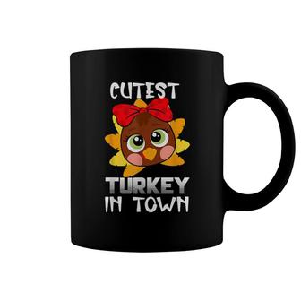 Funny Thanksgiving Day Boys Kids Girl Cutest Turkey In Town Coffee Mug | Mazezy