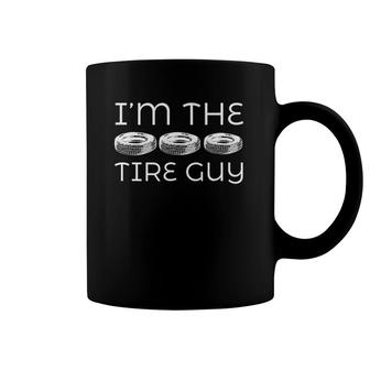 Funny Tire Guy Gift Idea Dad Father Uncle Wheel Fix Coffee Mug | Mazezy