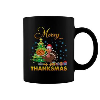 Funny Turkey Santa Merry Thanksmas Christmas Thanksgiving Coffee Mug | Mazezy