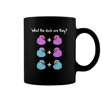 Funny Twin Gender Reveal Gift For Dad Mom Cool What The Duck Coffee Mug | Mazezy