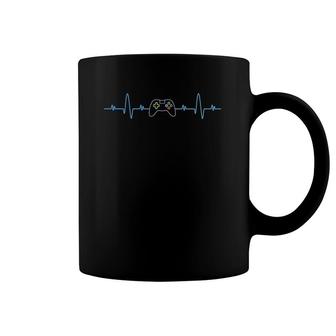 Funny Video Gamer Heartbeat Gaming Geek Boys Cool Gift Coffee Mug | Mazezy